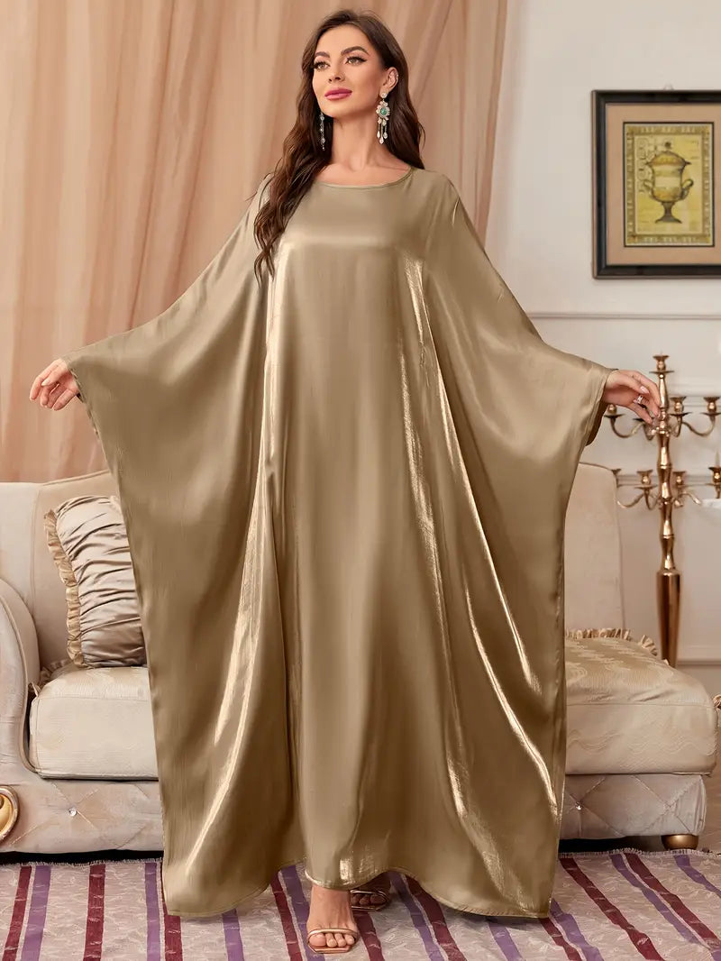 Women's Batwing Sleeve Tie-Back Kaftan Dress