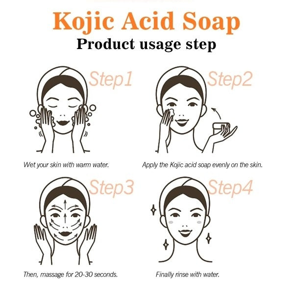 65g x 2 Kojic Acid Soap Whitening Reduce Skin Dullness Acne Treatment Anti Aging Moisturizing Hand Soap for Face Skin Care - SHOPPING YARD