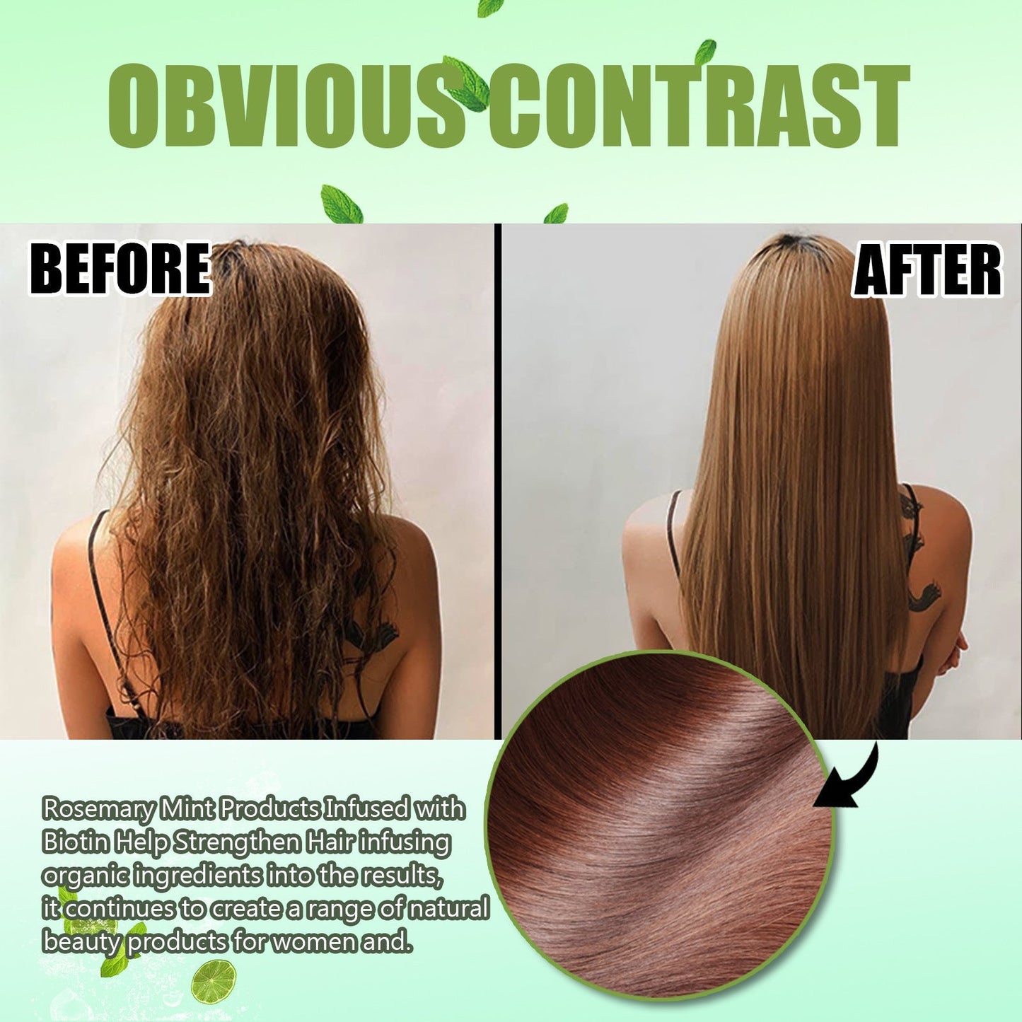 Rosemary Mint Shampoo Moisturizing Supple Hair Repair Dry Frizz Refreshing Shampoo Hair Care - SHOPPING YARD