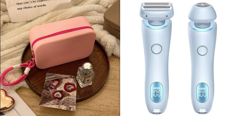 2 In 1 Hair Removal Epilator USB Rechargeable Trimmer Women Body Razor Face Leg Armpit Bikini Hand Pubic Shaver Hair Remover - SHOPPING YARD