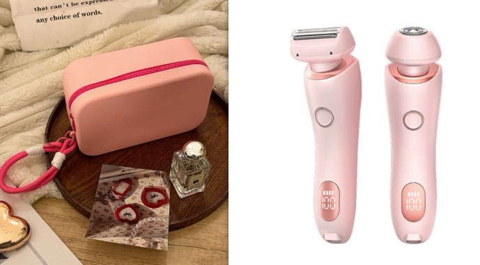 2 In 1 Hair Removal Epilator USB Rechargeable Trimmer Women Body Razor Face Leg Armpit Bikini Hand Pubic Shaver Hair Remover - SHOPPING YARD