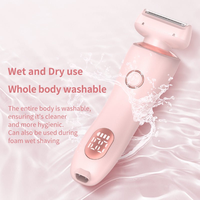 2 In 1 Hair Removal Epilator USB Rechargeable Trimmer Women Body Razor Face Leg Armpit Bikini Hand Pubic Shaver Hair Remover - SHOPPING YARD