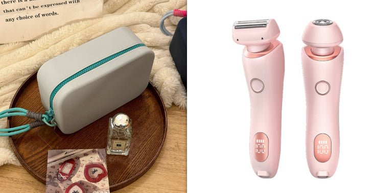 2 In 1 Hair Removal Epilator USB Rechargeable Trimmer Women Body Razor Face Leg Armpit Bikini Hand Pubic Shaver Hair Remover - SHOPPING YARD