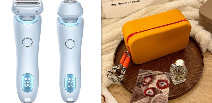 2 In 1 Hair Removal Epilator USB Rechargeable Trimmer Women Body Razor Face Leg Armpit Bikini Hand Pubic Shaver Hair Remover - SHOPPING YARD