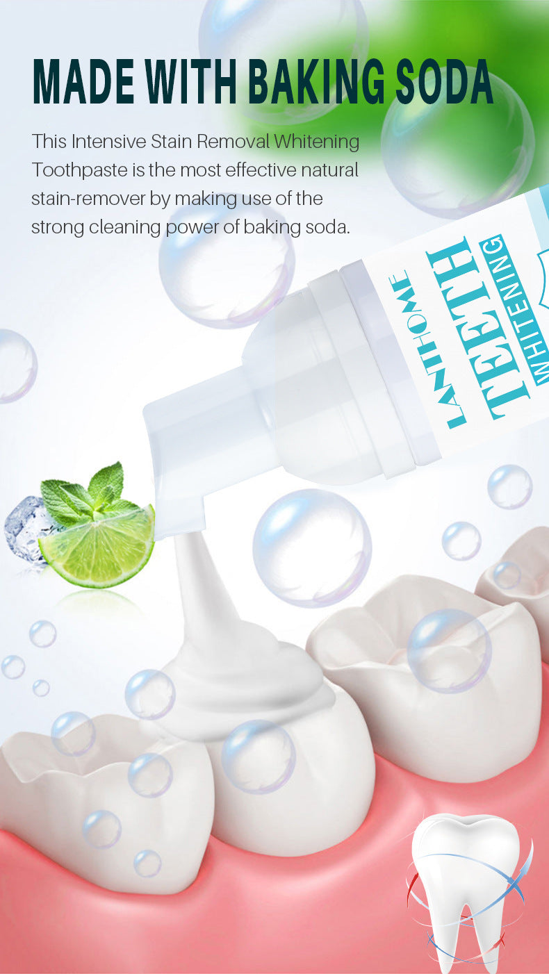 Teeth Whitening Toothpaste Foam Baking Soda Toothpaste Mousse Stains Removal - SHOPPING YARD