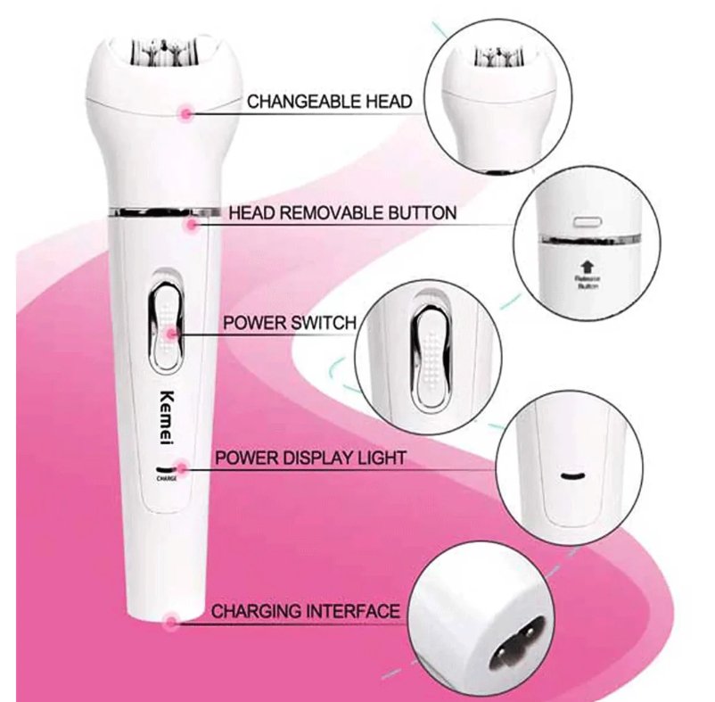 5 in 1 Women Shaver Wool Device Epilator Face Cleansing Brush Women Shaving Machines Hair Removal Facial Razor - SHOPPING YARD