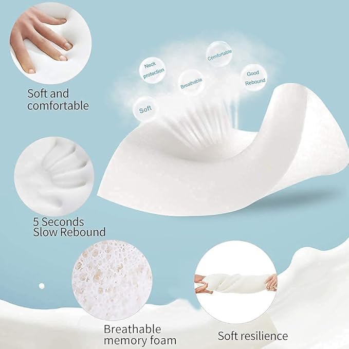 Neck Pillow Slow Rebound Memory Cotton Pillow Cervical Partition Memory Pillow for Anti-snoring - SHOPPING YARD