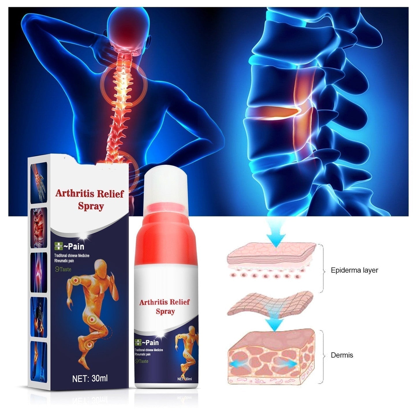 Lumbar Leg Joint Discomfort Relief Spray Joint Cold Compress Lotion - SHOPPING YARD
