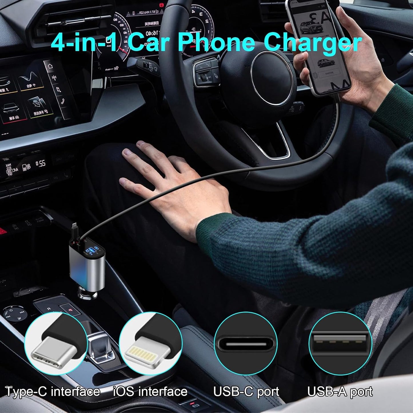 4 in 1 Retractable Charger