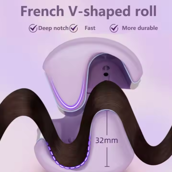 32MM Electric Curling Iron Automatic Lambswool Curling Tool Long Lasting Styling French Styling Rotating Anti-Flame Design - SHOPPING YARD