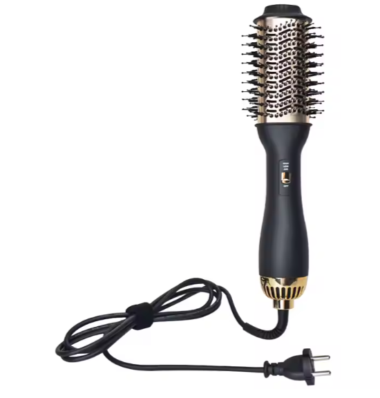 Elegant Black & Gold Hair Blow Dryer Brush & Volumizer - SHOPPING YARD
