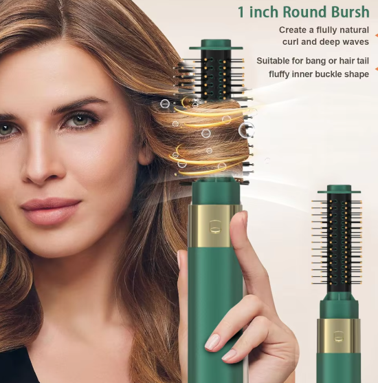 Hair Dryer Brush Detachable 5-in-1 Styling & Drying System, Quick Drying, Curl Smoothing & Styling, Automatic Curls - SHOPPING YARD