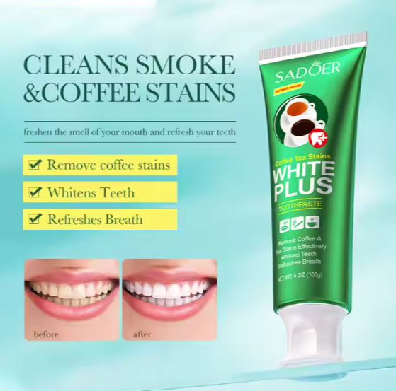 Teeth Whiten Toothpaste Fast Remove Plaque Smoke Coffee Tea Stains Clean Oral Hygiene Fresh Breath Bleaching - SHOPPING YARD