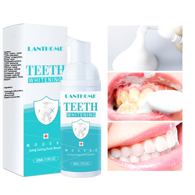 Teeth Whitening Toothpaste Foam Baking Soda Toothpaste Mousse Stains Removal - SHOPPING YARD