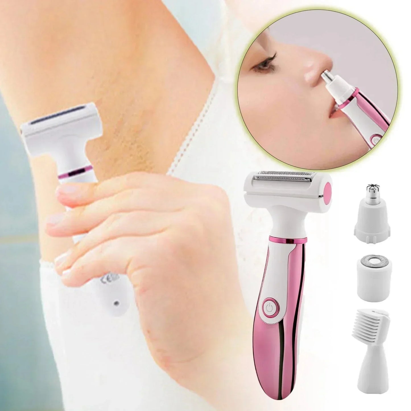 Women Epilators Electric Razor Shaver for Women,4 in 1 Painless Body Trimmer and Facial Hair Remover, Rechargeable Led Display - SHOPPING YARD