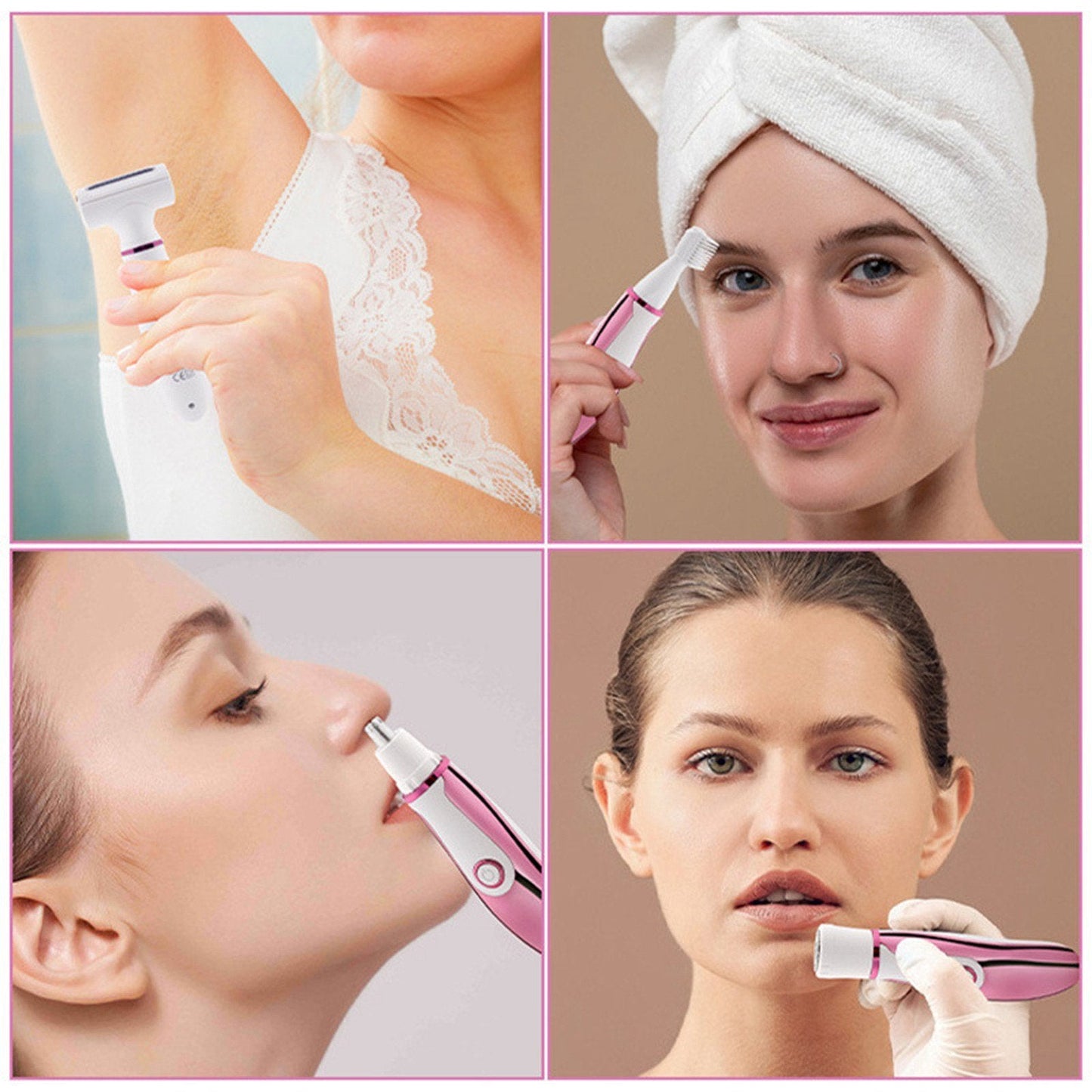Women Epilators Electric Razor Shaver for Women,4 in 1 Painless Body Trimmer and Facial Hair Remover, Rechargeable Led Display - SHOPPING YARD