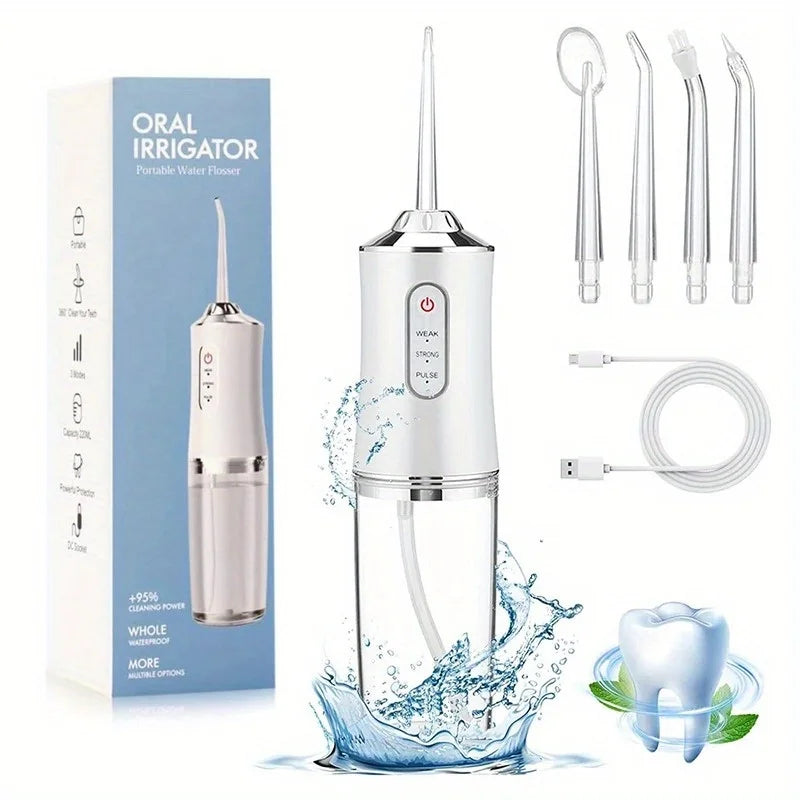 Professional Cordless Oral Irrigator – Portable and Retractable Water Flosser