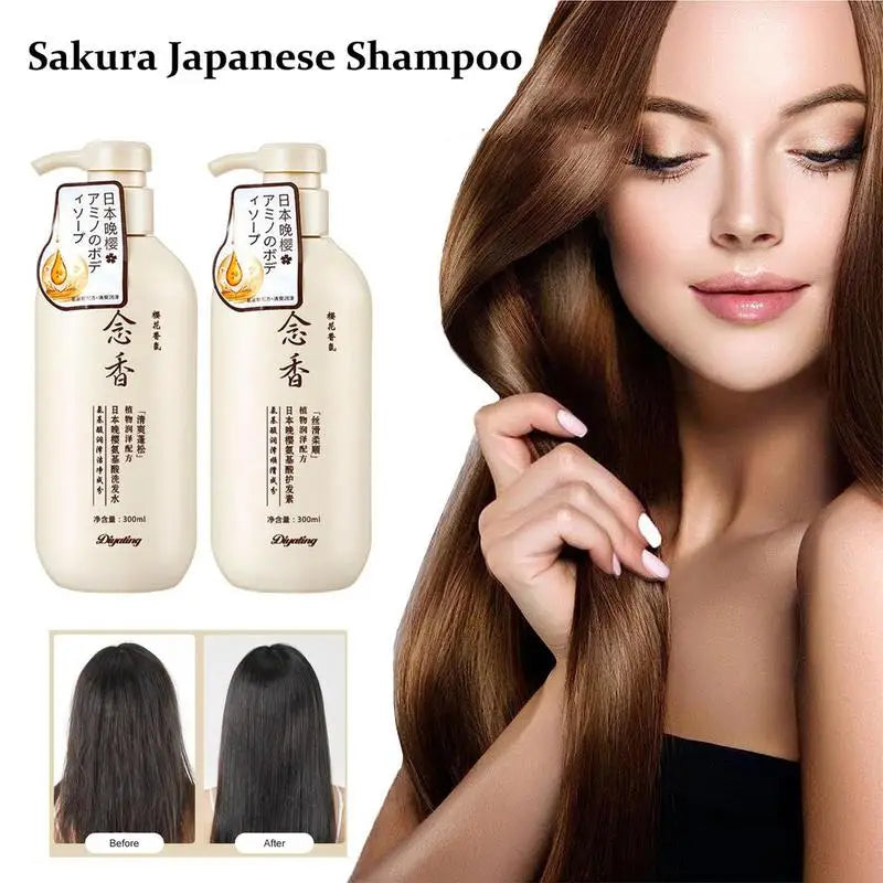 Sakura Japanese Shampoo and conditioner Gentle Cleansing Nourishing Scalp Amino Acid Hair Shampoo Deep Clean Moisturizing - SHOPPING YARD