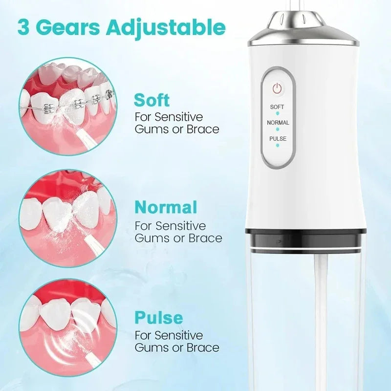 Professional Cordless Oral Irrigator – Portable and Retractable Water Flosser