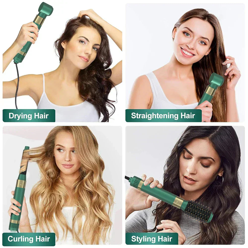 Hair Dryer Brush Detachable 5-in-1 Styling & Drying System, Quick Drying, Curl Smoothing & Styling, Automatic Curls - SHOPPING YARD