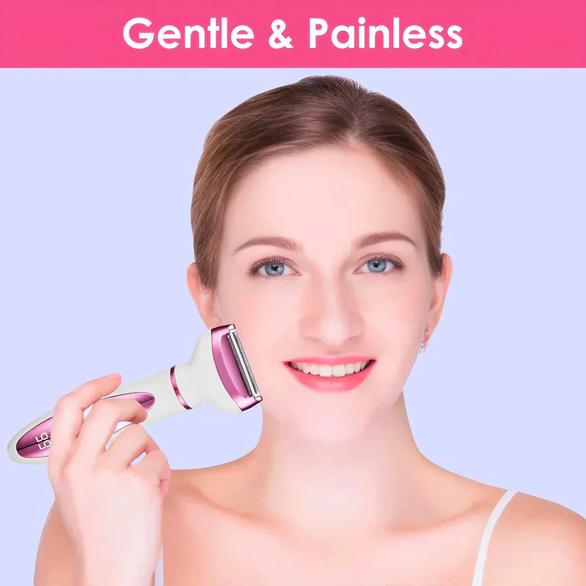 Women Epilators Electric Razor Shaver for Women,4 in 1 Painless Body Trimmer and Facial Hair Remover, Rechargeable Led Display - SHOPPING YARD