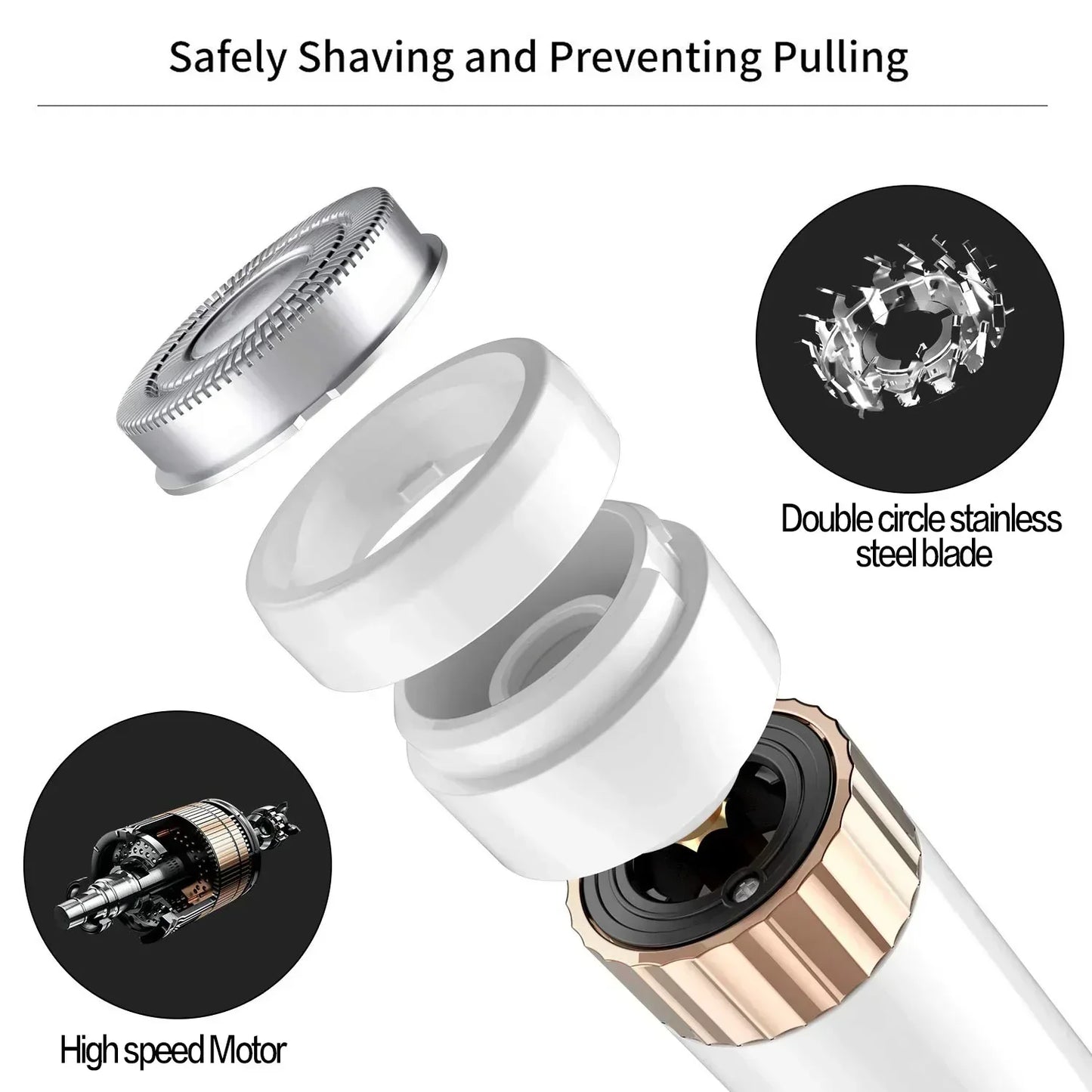 Ladies barber set 3-in-1 multifunctional shaver full-body shaver electric eyebrow trimmer washable hair removal - SHOPPING YARD
