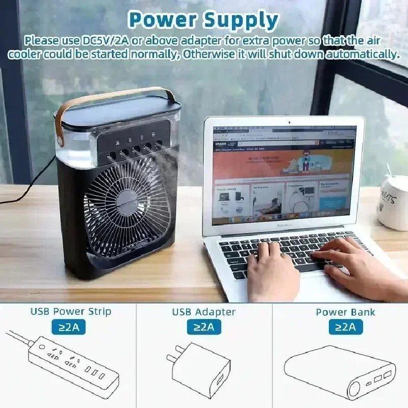 Portable Fan Air Conditioners USB Electric Cooling Fan With Ice