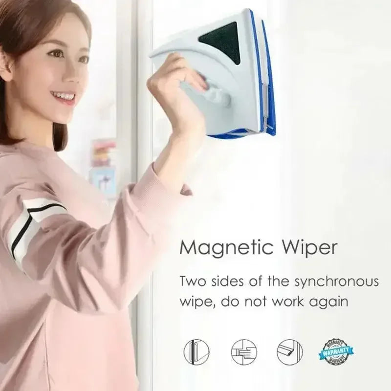Wipe Glass Artifact Double-layer Strong Magnetic Glass Wiper Cleaning Tool