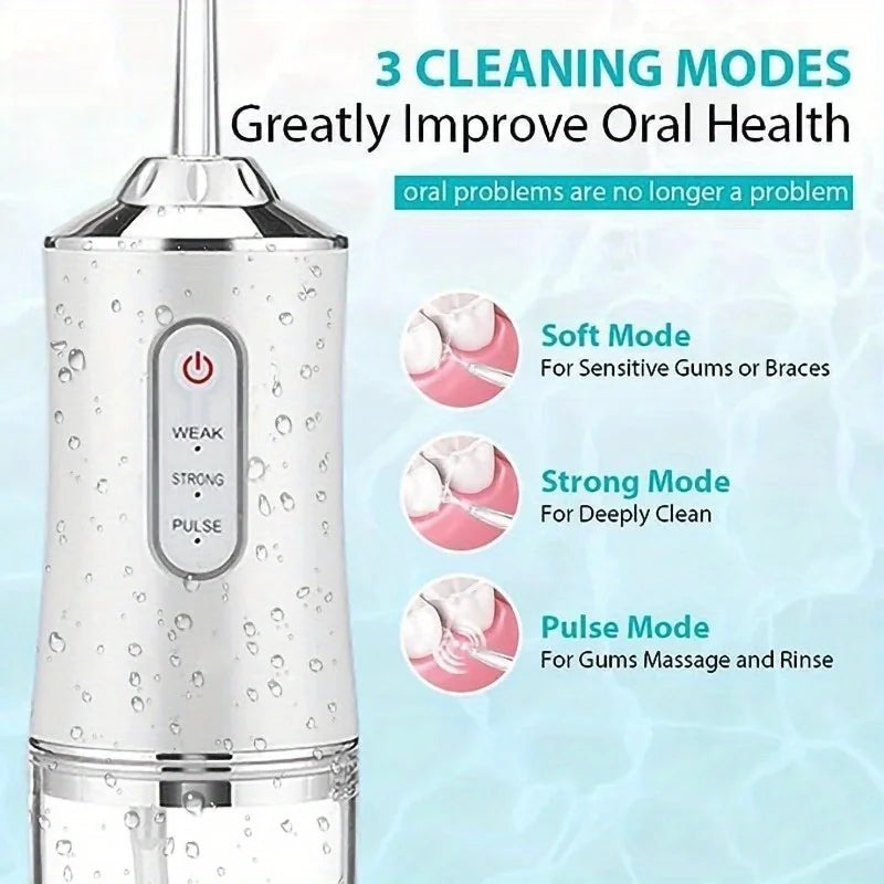 Professional Cordless Oral Irrigator – Portable and Retractable Water Flosser