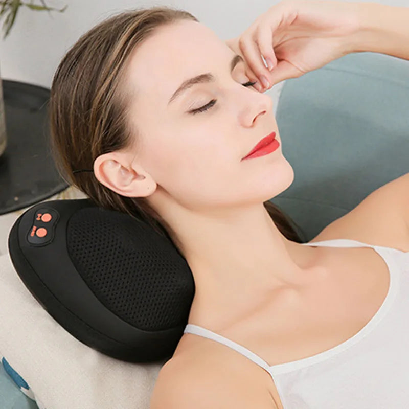 Head Massager Car Home Cervical Shiatsu Massage Neck Back Waist Body Electric Multifunctional Massage Pillow Cushion - SHOPPING YARD
