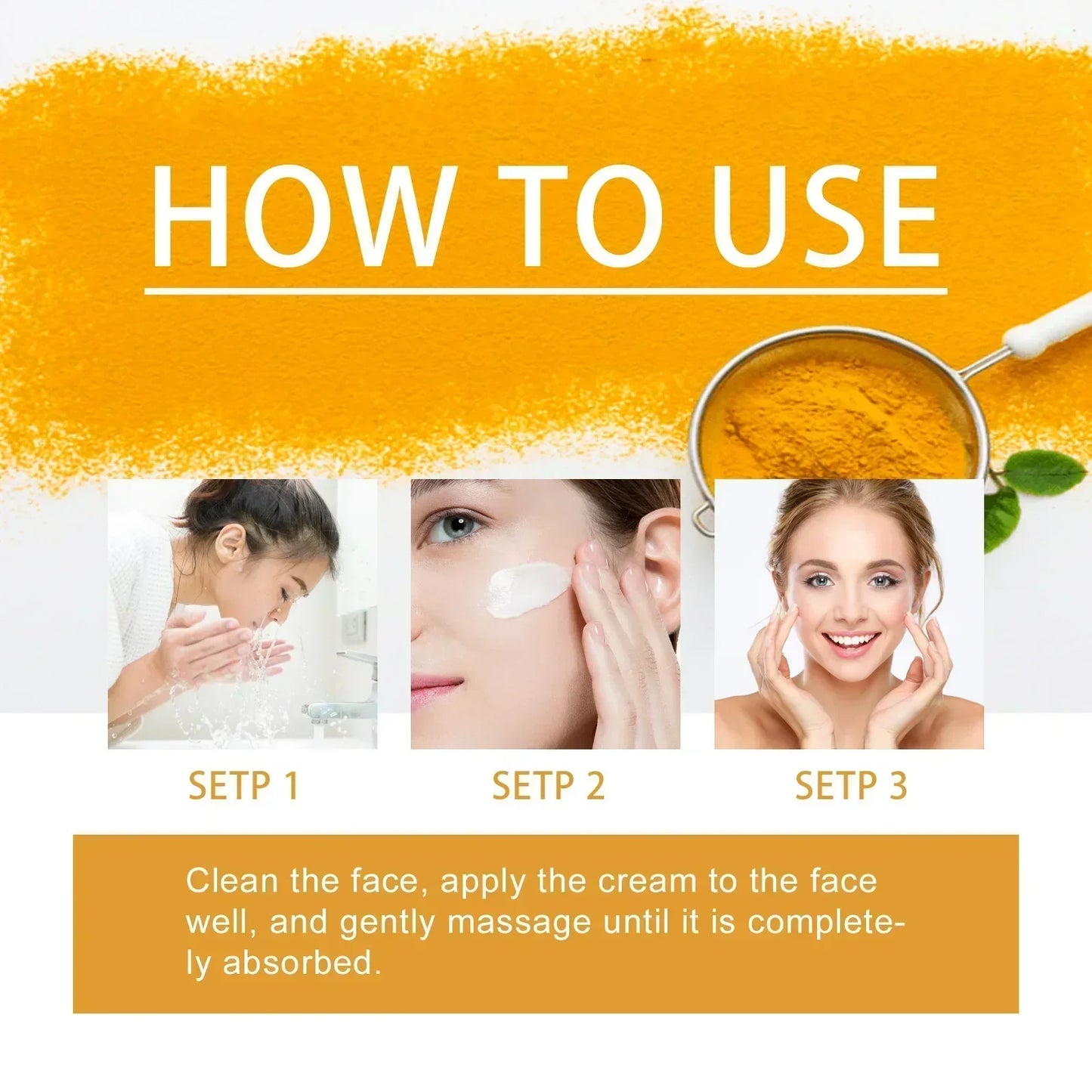 Hoygi Turmeric Cream Moisturizing P-igment Dark Spots Removal Lightening Skin Care Brightening Dullness Vitamin C Face Cream - SHOPPING YARD