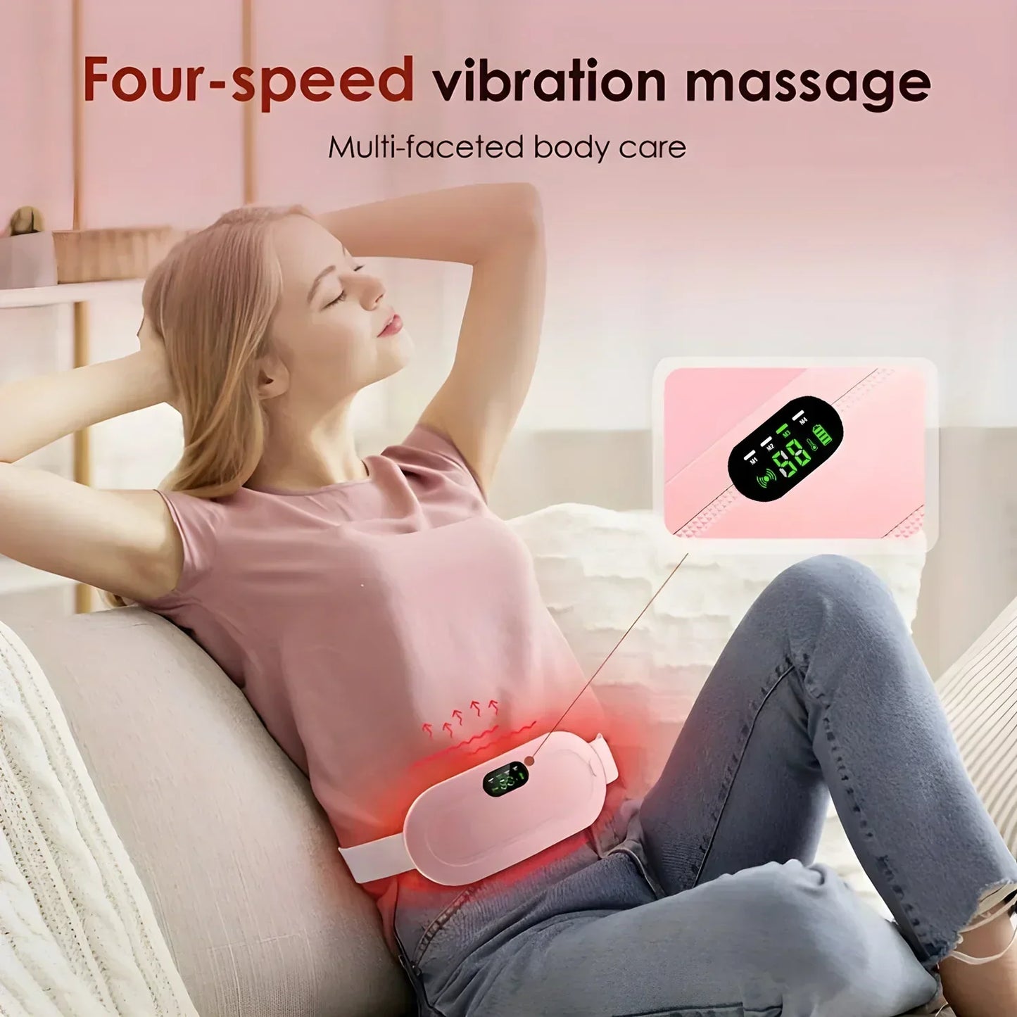 Portable Heating Pad Menstrual Heating Massager Belt Abdominal Belt Period Relief Thermal Massager Belly Warm Palace Belt - SHOPPING YARD