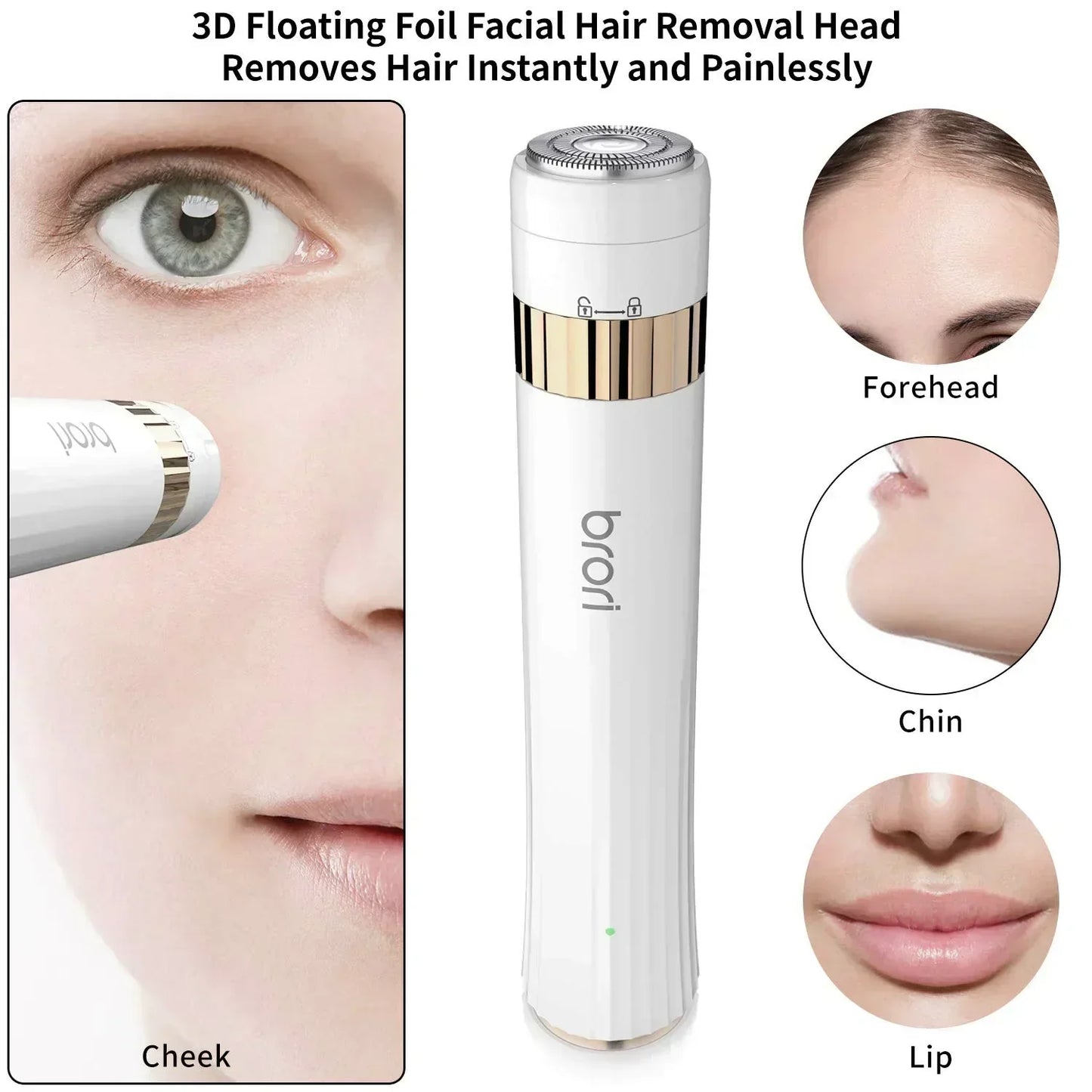 Ladies barber set 3-in-1 multifunctional shaver full-body shaver electric eyebrow trimmer washable hair removal - SHOPPING YARD