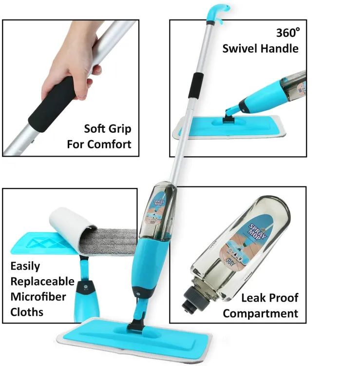 360 Rotating Water Spray Mop For Floor Cleaning Wet And Dry Spray
