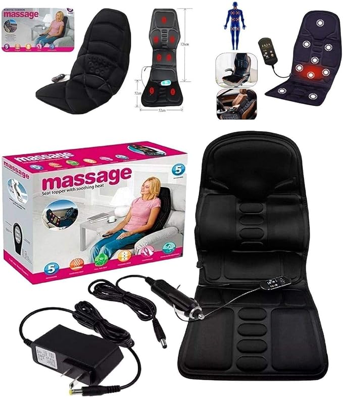 Massage Chair Cushion Vibration Soft Full Body Back Neck Massage Pad Portable Mat Home Office Car Use Relaxation - SHOPPING YARD