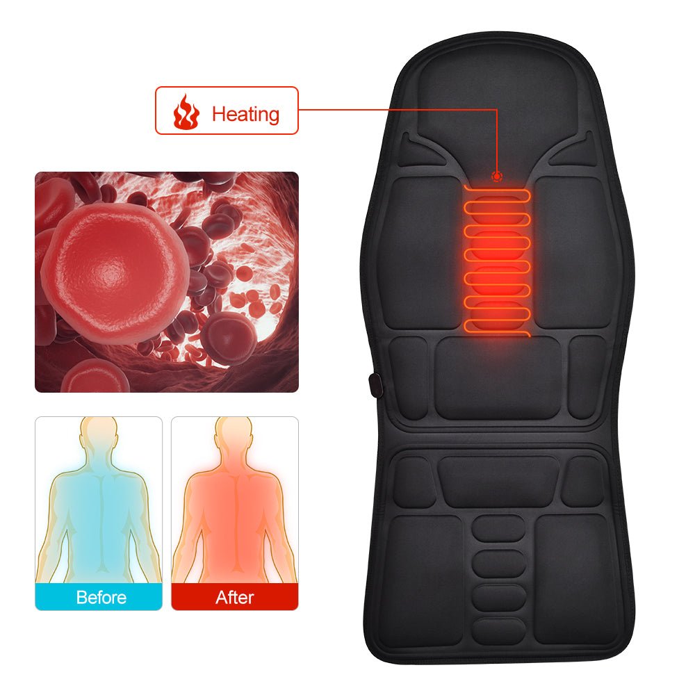 Massage Chair Cushion Vibration Soft Full Body Back Neck Massage Pad Portable Mat Home Office Car Use Relaxation - SHOPPING YARD