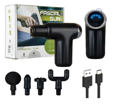 Portable Fascia Body Massager Gun Electric Muscle Massager Comes with 4 Replaceable Heads Great Gift for Both Men And Women - SHOPPING YARD