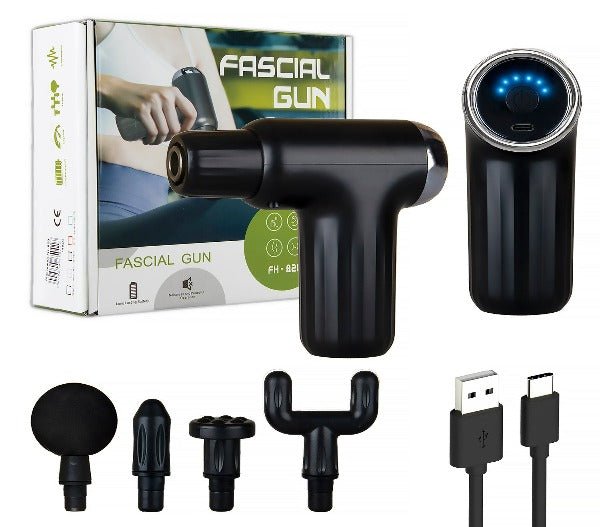 Portable Fascia Body Massager Gun Electric Muscle Massager Comes with 4 Replaceable Heads Great Gift for Both Men And Women - SHOPPING YARD