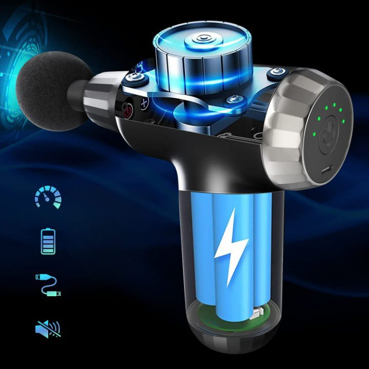Portable Fascia Body Massager Gun Electric Muscle Massager Comes with 4 Replaceable Heads Great Gift for Both Men And Women - SHOPPING YARD