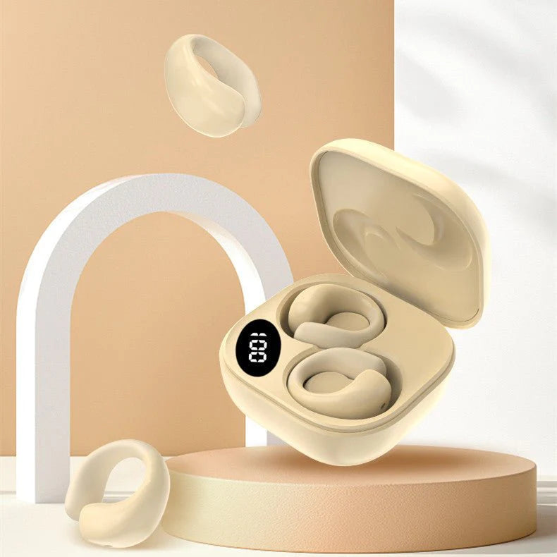 Private LED Digital Display Ear Clip Bluetooth Earphones