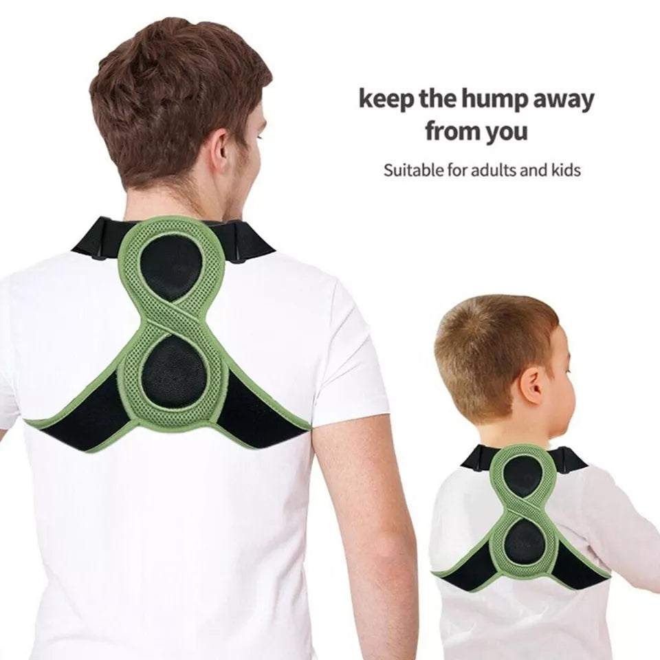 Shaped Posture Corrector for Kids Adults Adjustable Upper Back Brace Support - SHOPPING YARD
