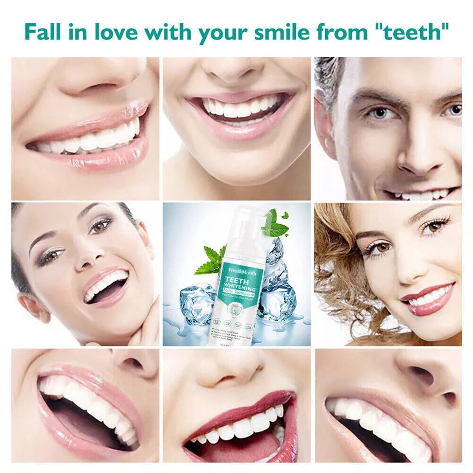 Teeth Whitening Toothpaste Foam Baking Soda Toothpaste Mousse Stains Removal - SHOPPING YARD