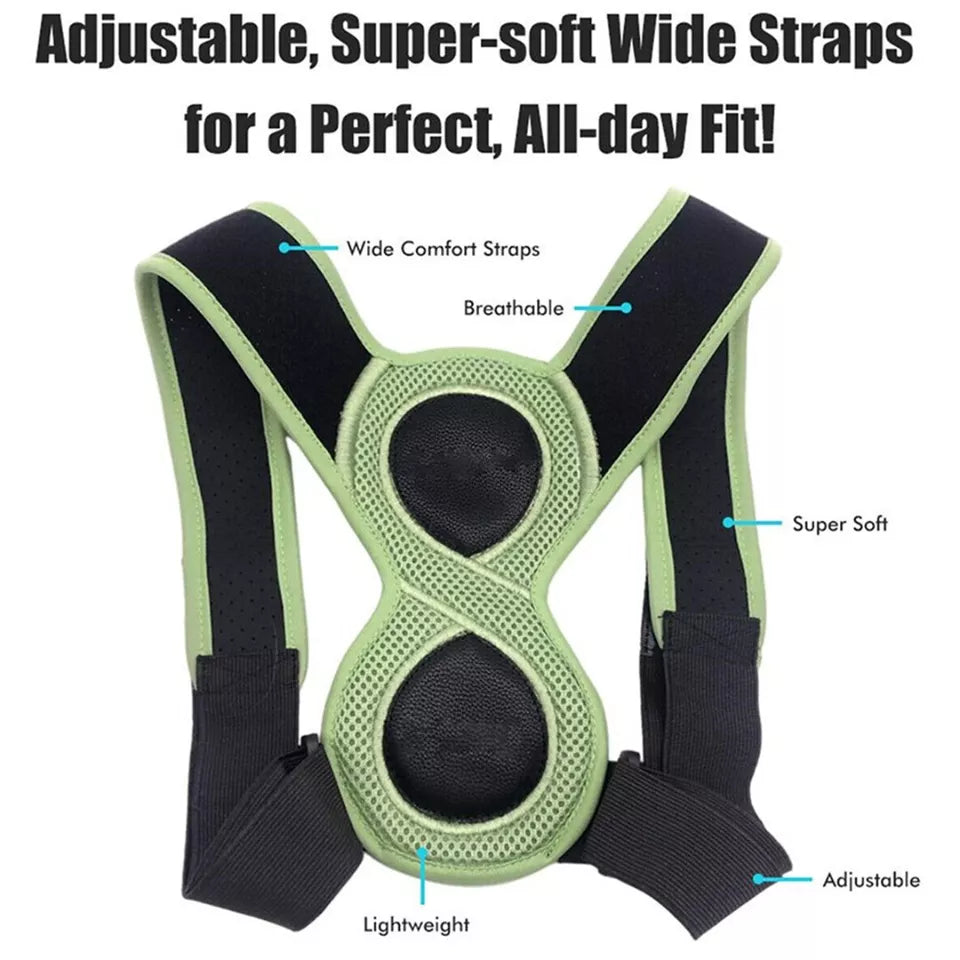 Shaped Posture Corrector for Kids Adults Adjustable Upper Back Brace Support - SHOPPING YARD