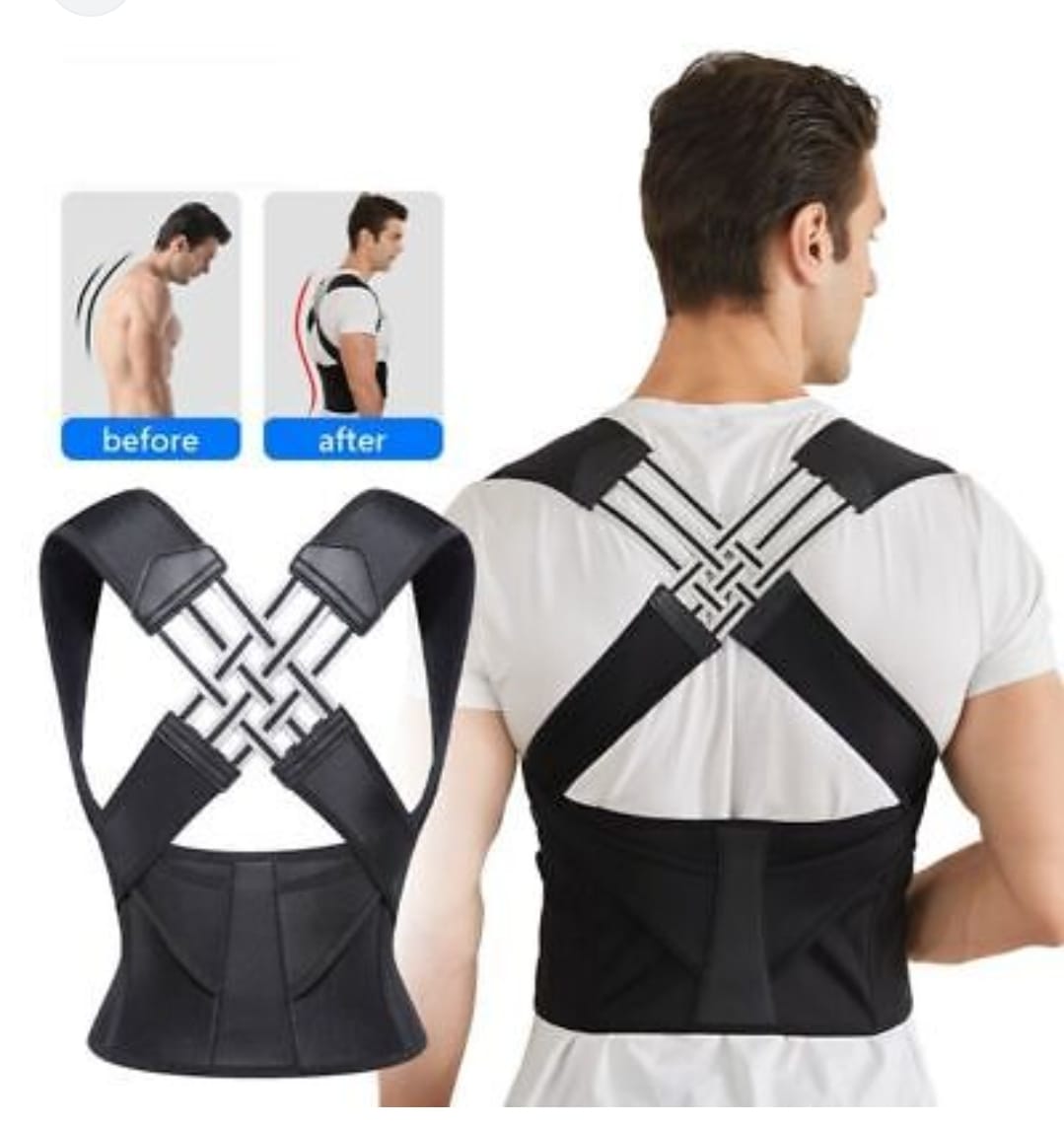 Adjustable Back Posture Corrector Belt for Man Woman Back Brace Shoulder Straightener Back Support Upper and Lower Pain Relief - SHOPPING YARD