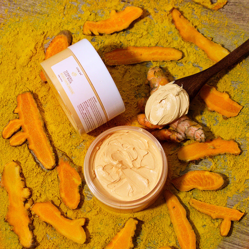 Turmeric Clay Mask Reduce Blackheads Clean Pores Soothe Acne Prone Skin Brightening Deep Cleaning Minimize Pores Skin Care 120g - SHOPPING YARD