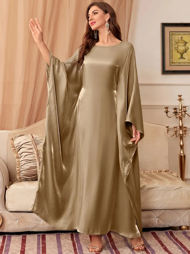 Women's Batwing Sleeve Tie-Back Kaftan Dress