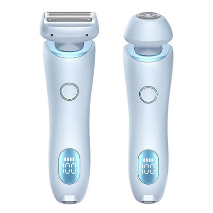 2 In 1 Hair Removal Epilator USB Rechargeable Trimmer Women Body Razor Face Leg Armpit Bikini Hand Pubic Shaver Hair Remover - SHOPPING YARD