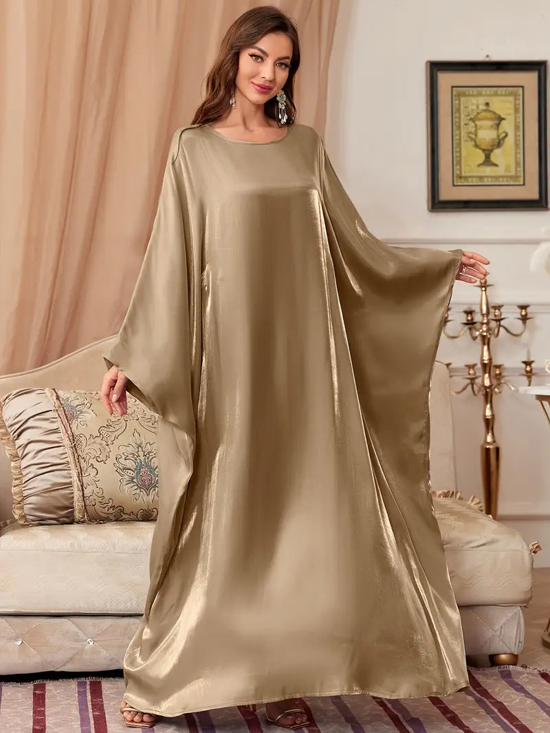 Women's Batwing Sleeve Tie-Back Kaftan Dress