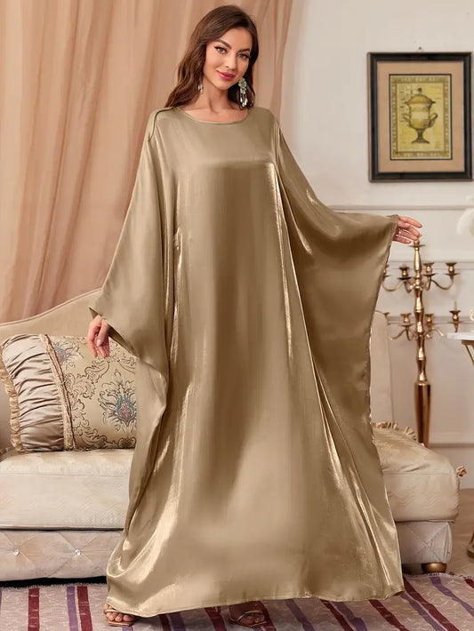 Women's Batwing Sleeve Tie-Back Kaftan Dress
