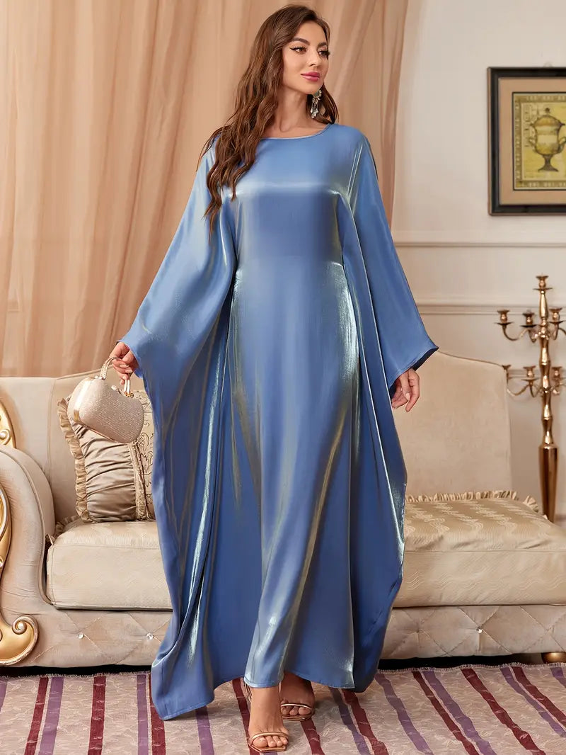 Women's Batwing Sleeve Tie-Back Kaftan Dress